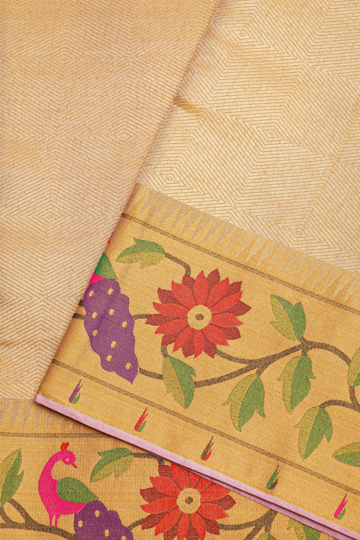 Fancy Tissue Cream Saree