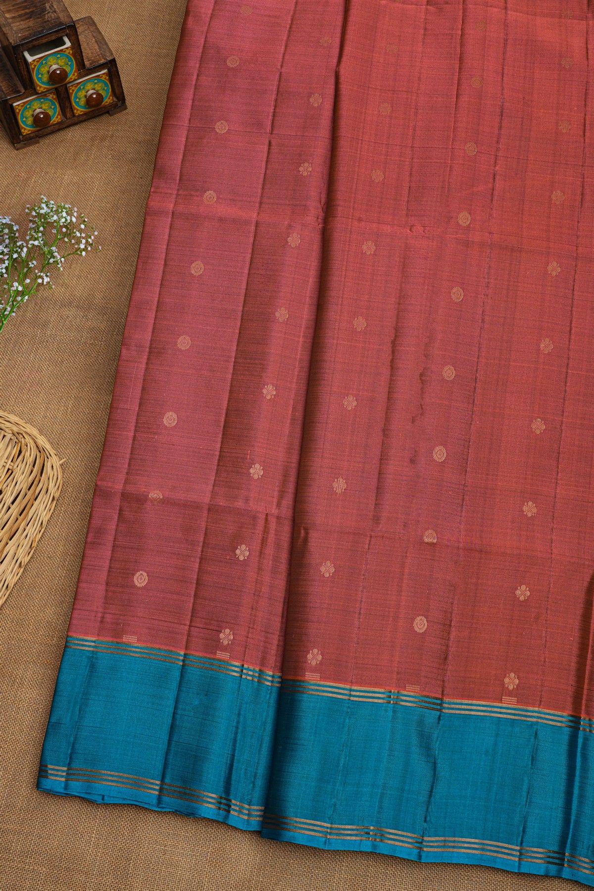 Coimbatore Soft Silk Brick Red Saree
