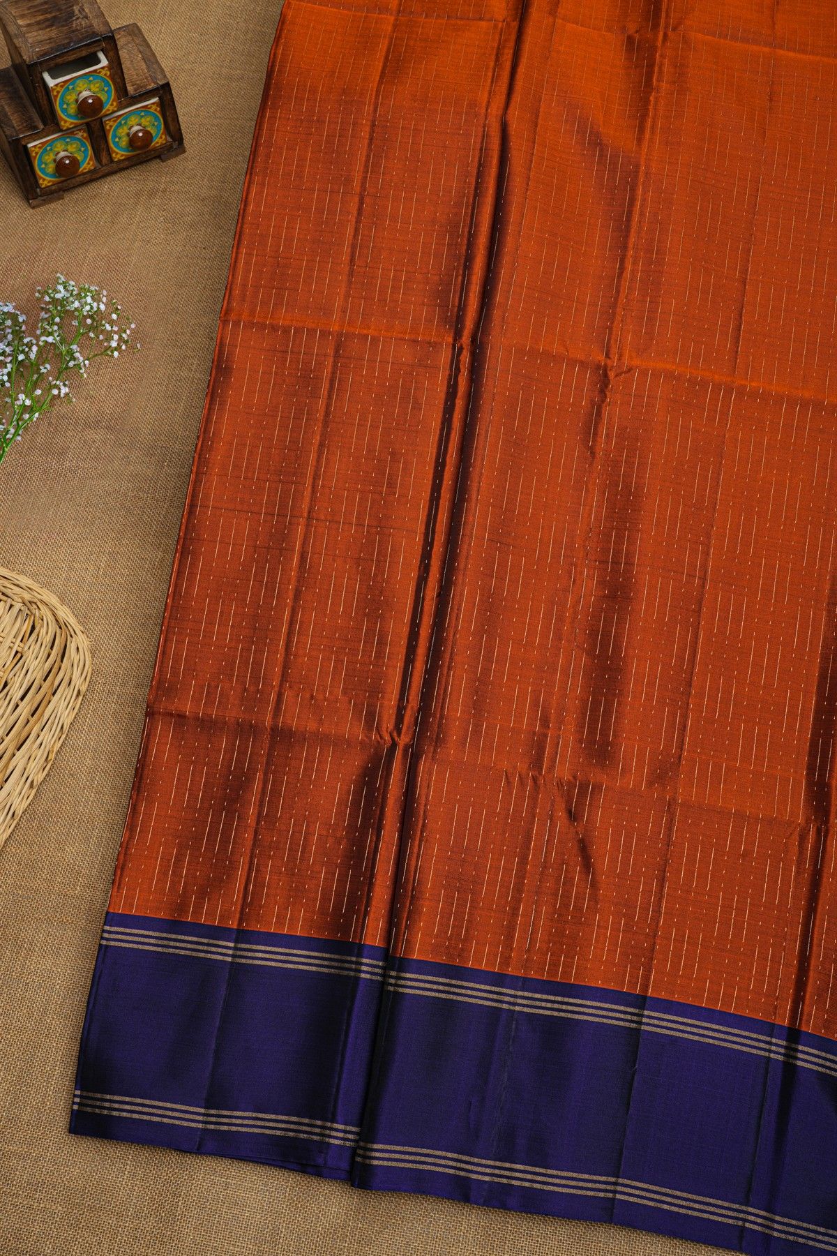 Coimbatore Soft Silk Rust Orange Saree