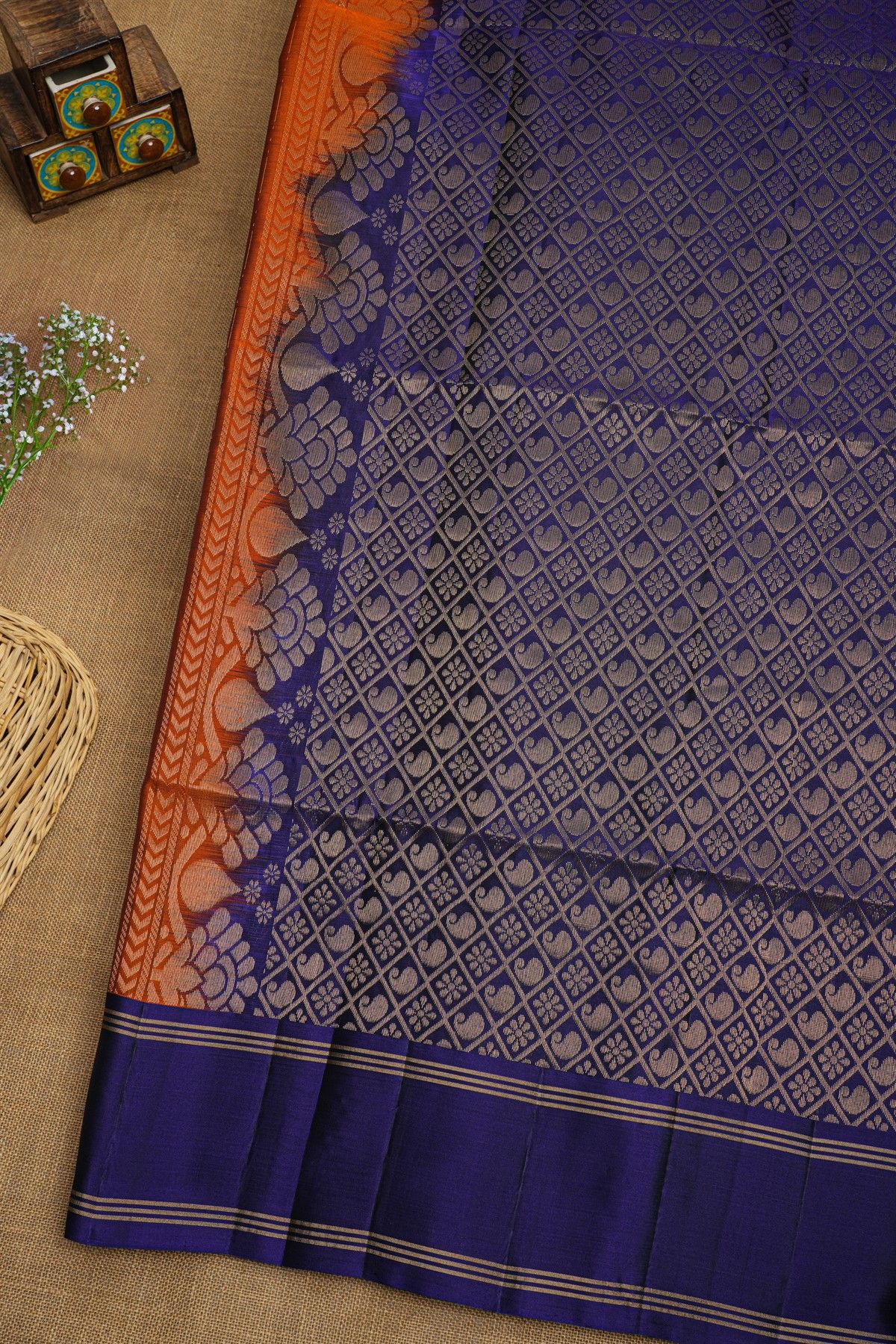 Coimbatore Soft Silk Rust Orange Saree