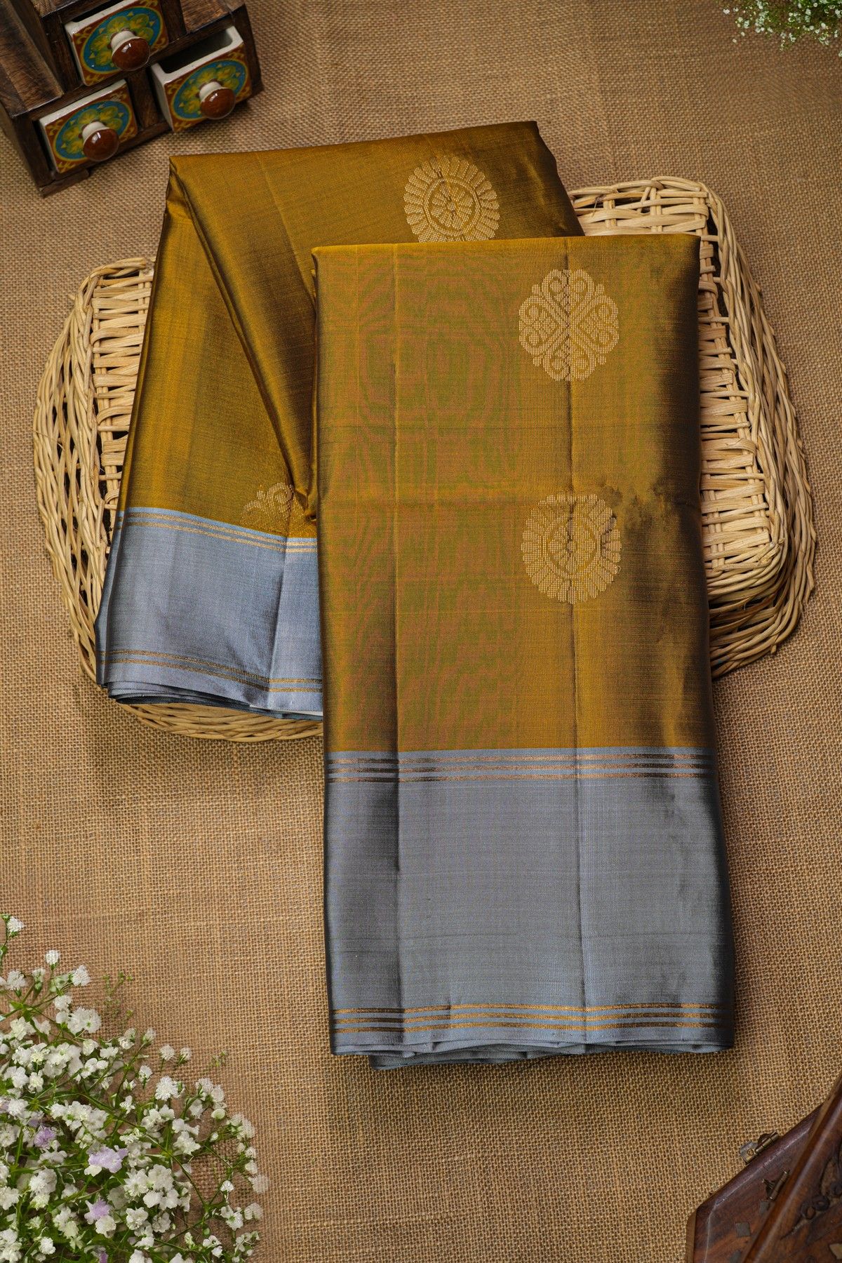 Coimbatore Soft Silk Mustard  Saree