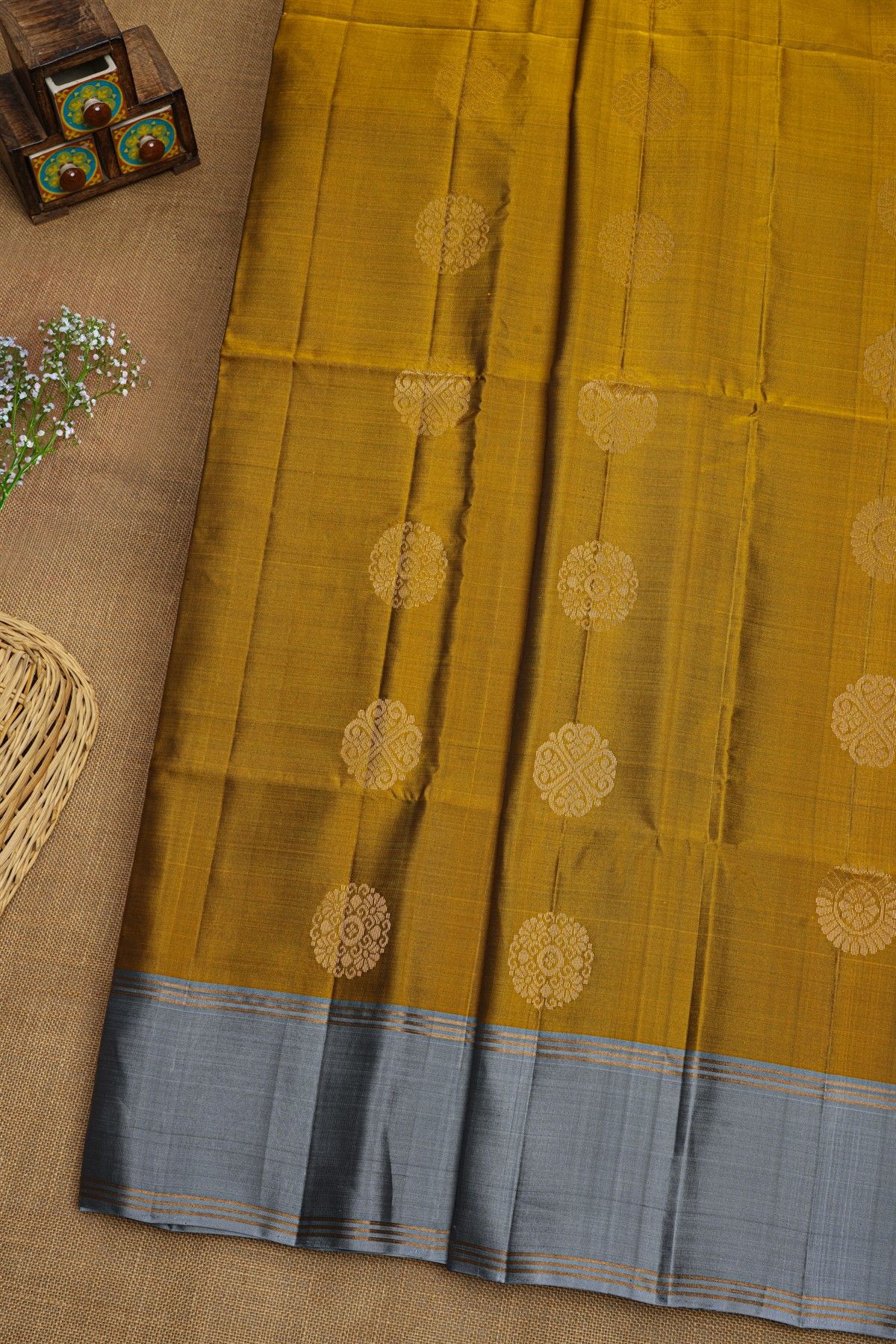 Coimbatore Soft Silk Mustard  Saree