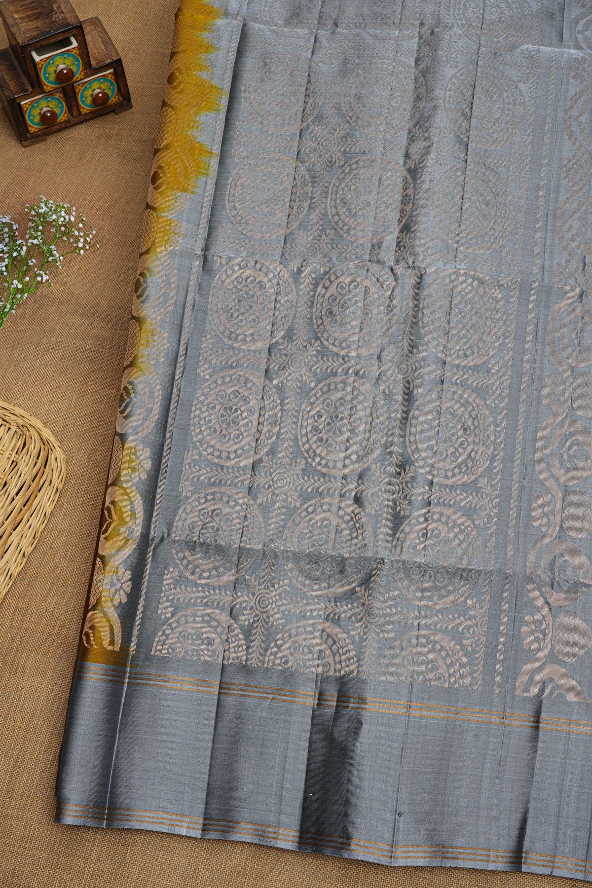 Coimbatore Soft Silk Mustard  Saree