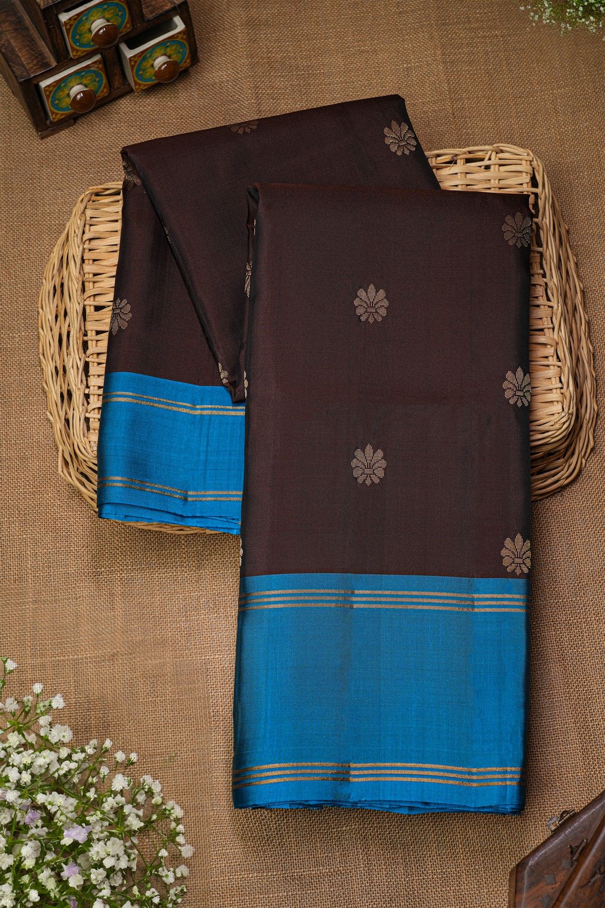 Coimbatore Silk Dark Brown Saree