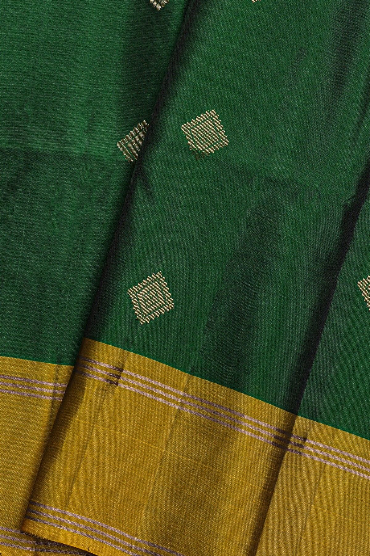 Coimbatore Silk Bottle Green Saree