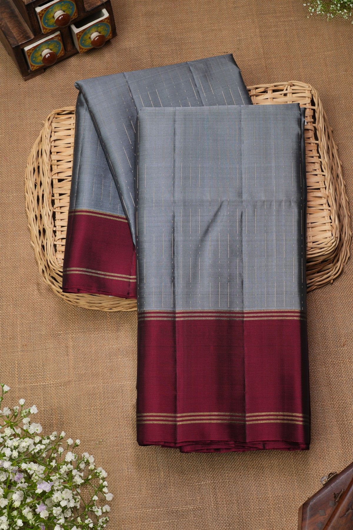 Coimbatore Soft Silk Grey Saree