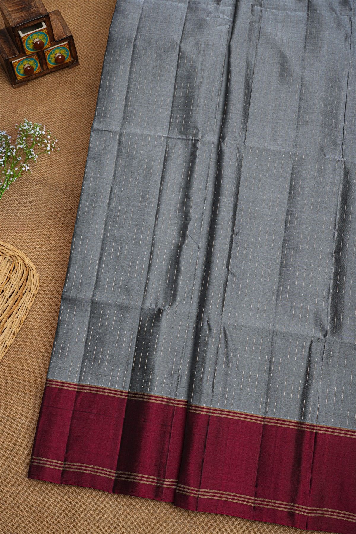 Coimbatore Soft Silk Grey Saree