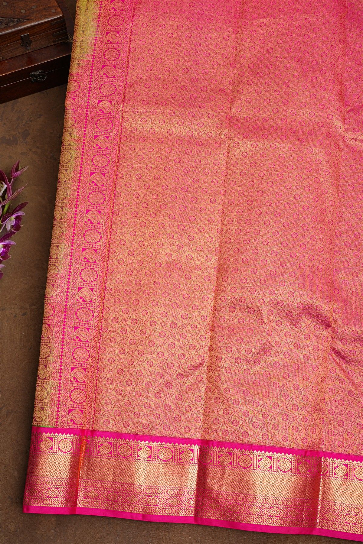Kancheepuram Silk Parrot Green Saree
