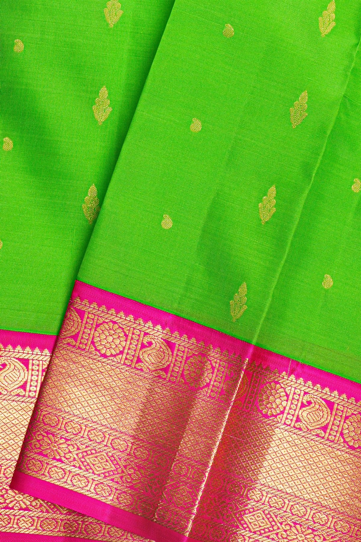 Kancheepuram Silk Parrot Green Saree