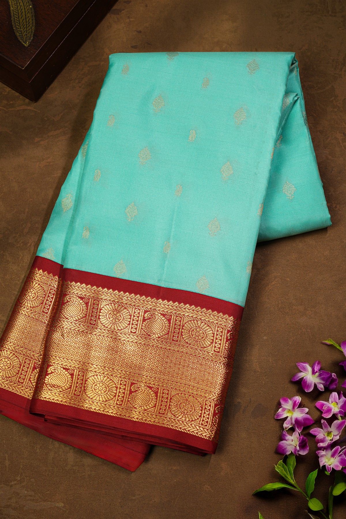 Kancheepuram Silk Sky Blue Saree