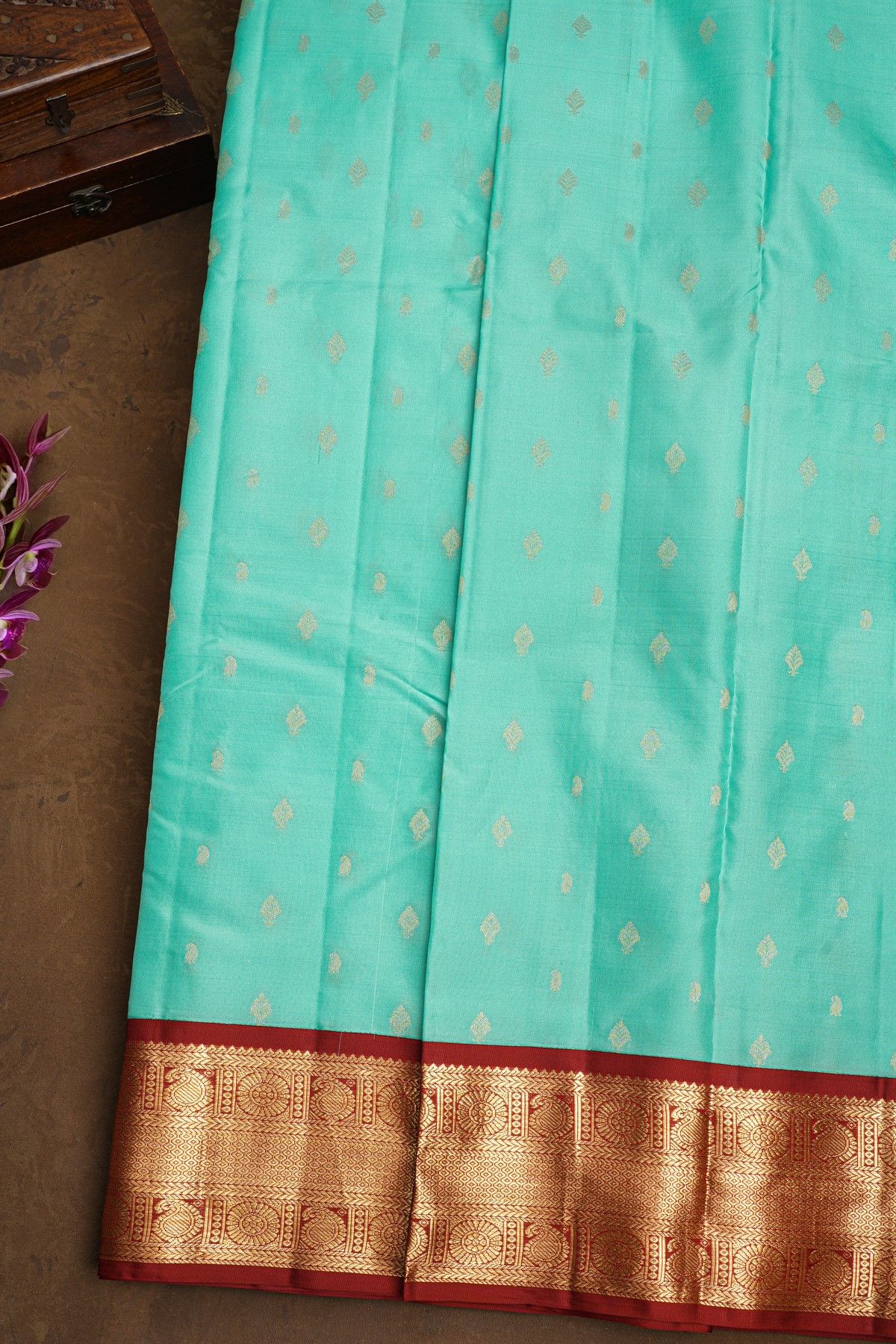 Kancheepuram Silk Sky Blue Saree