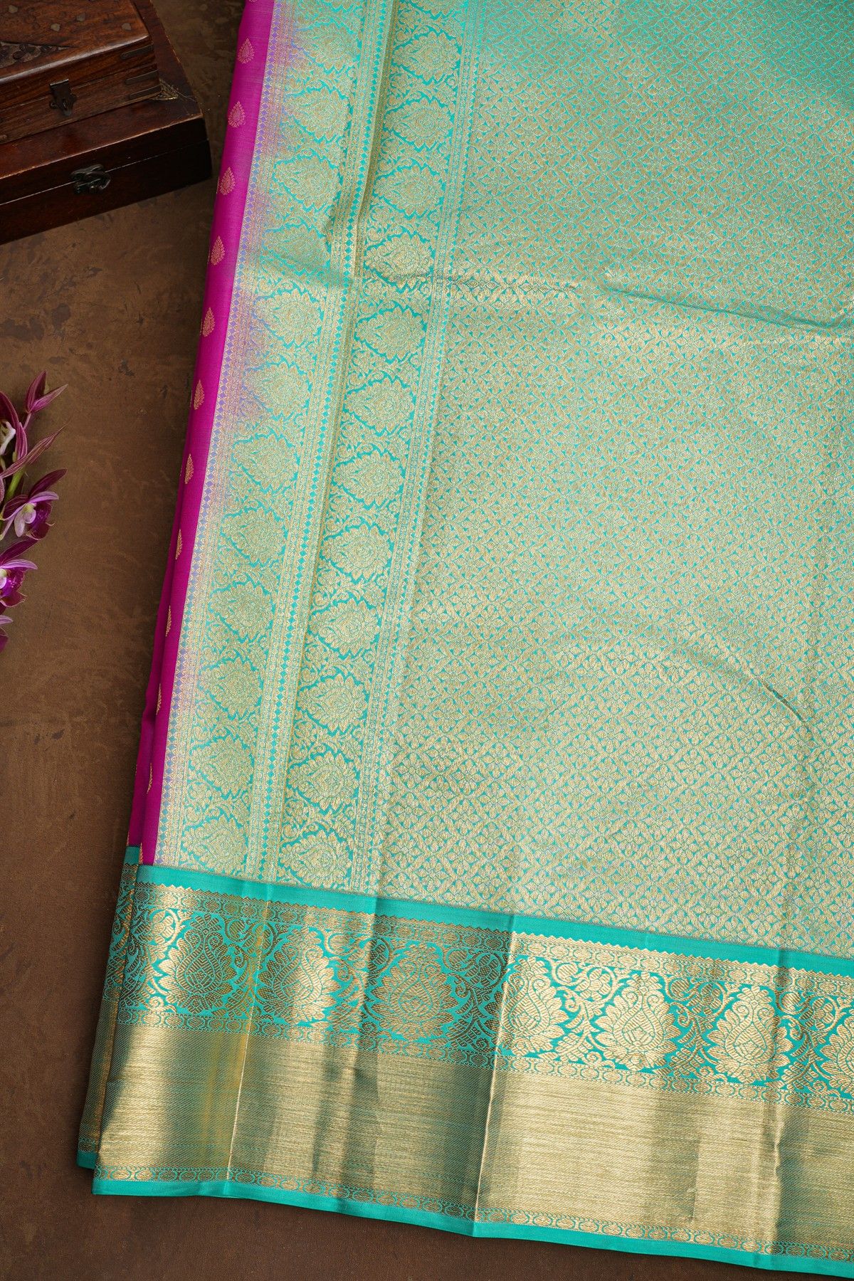 Kancheepuram Silk Magenta Saree