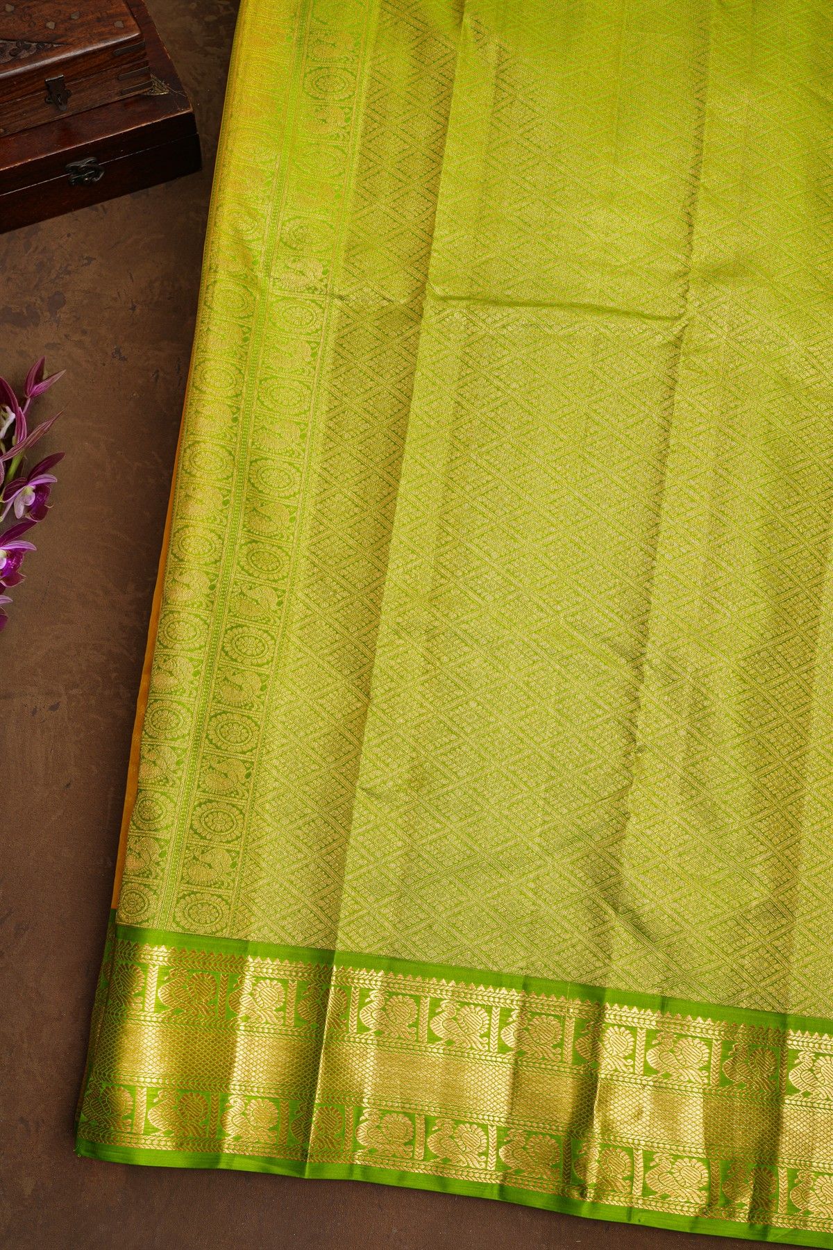 Kancheepuram Silk Yellow Saree