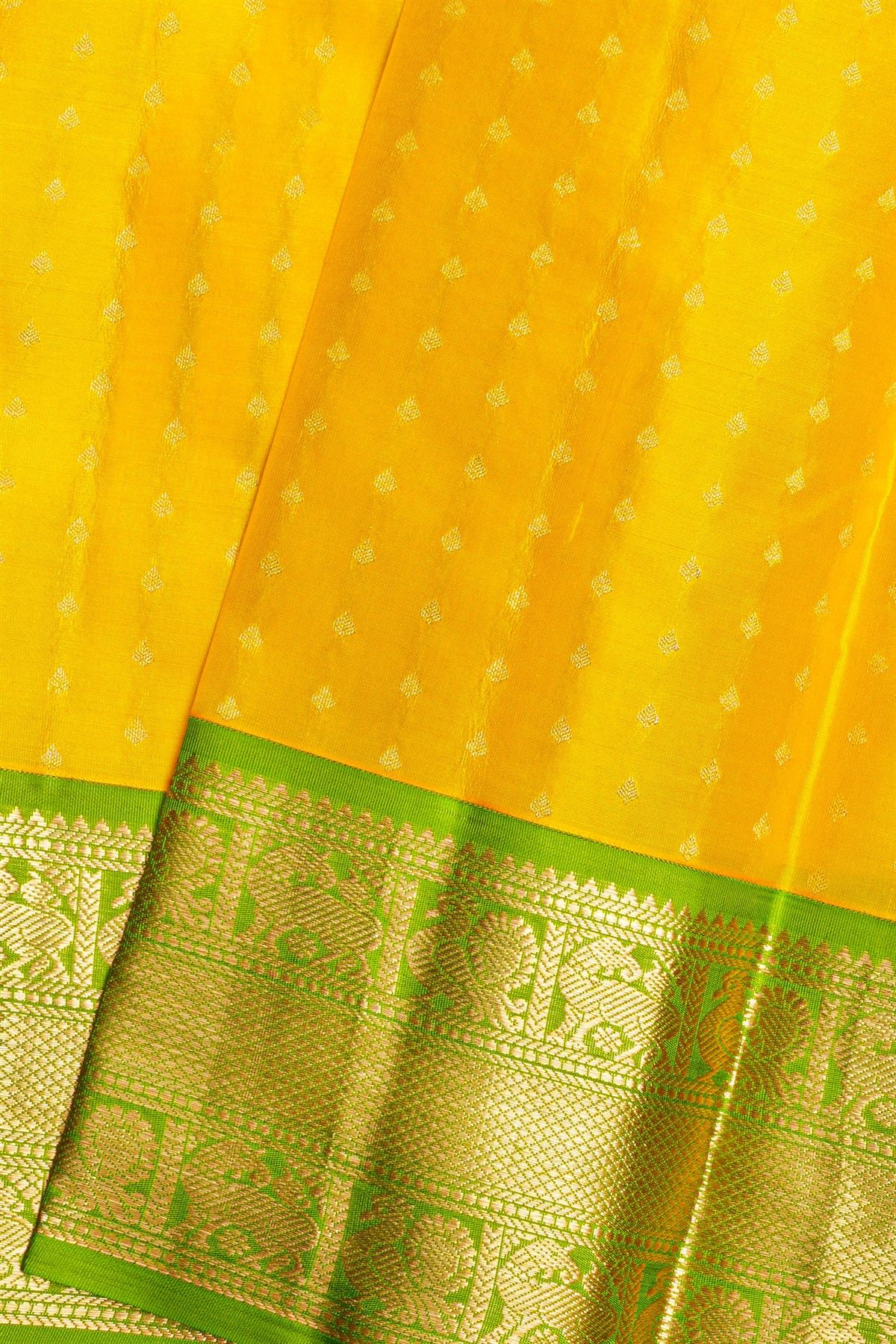 Kancheepuram Silk Yellow Saree