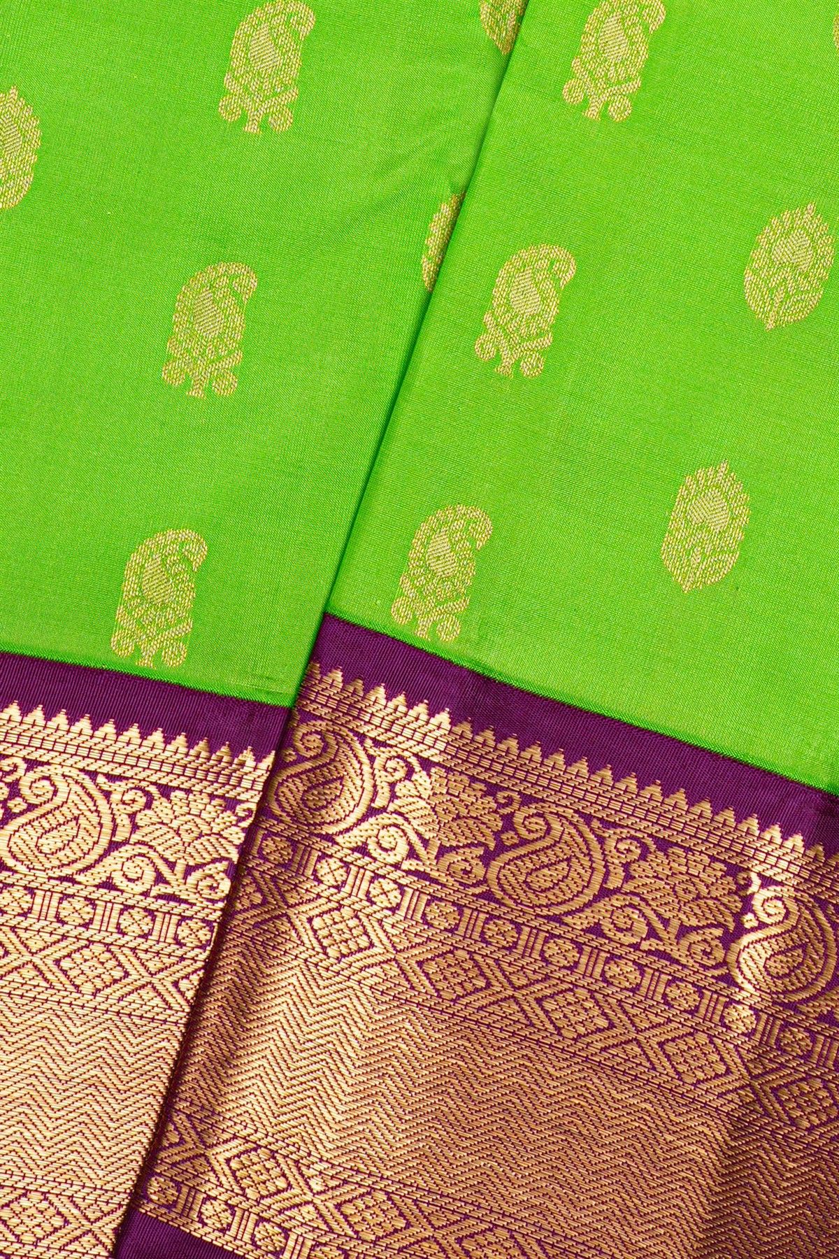 Kancheepuram Silk Parrot Green Saree
