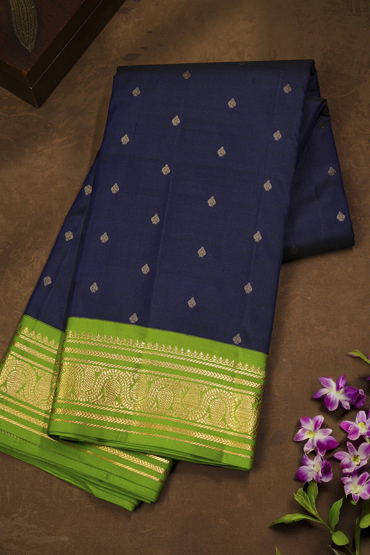 Kancheepuram Silk Navy Blue Saree