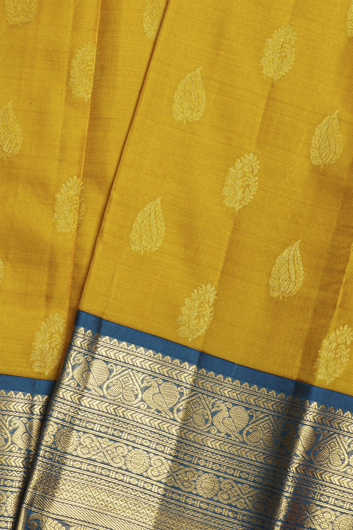Kancheepuram Silk Mustard Saree