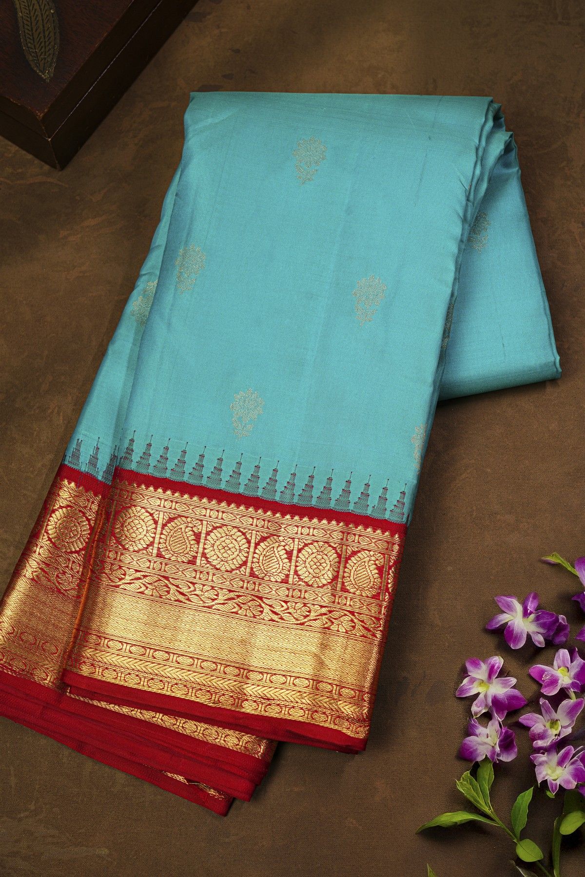 Kancheepuram Silk Sky Blue Saree