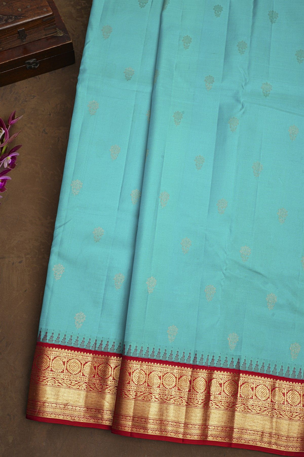 Kancheepuram Silk Sky Blue Saree