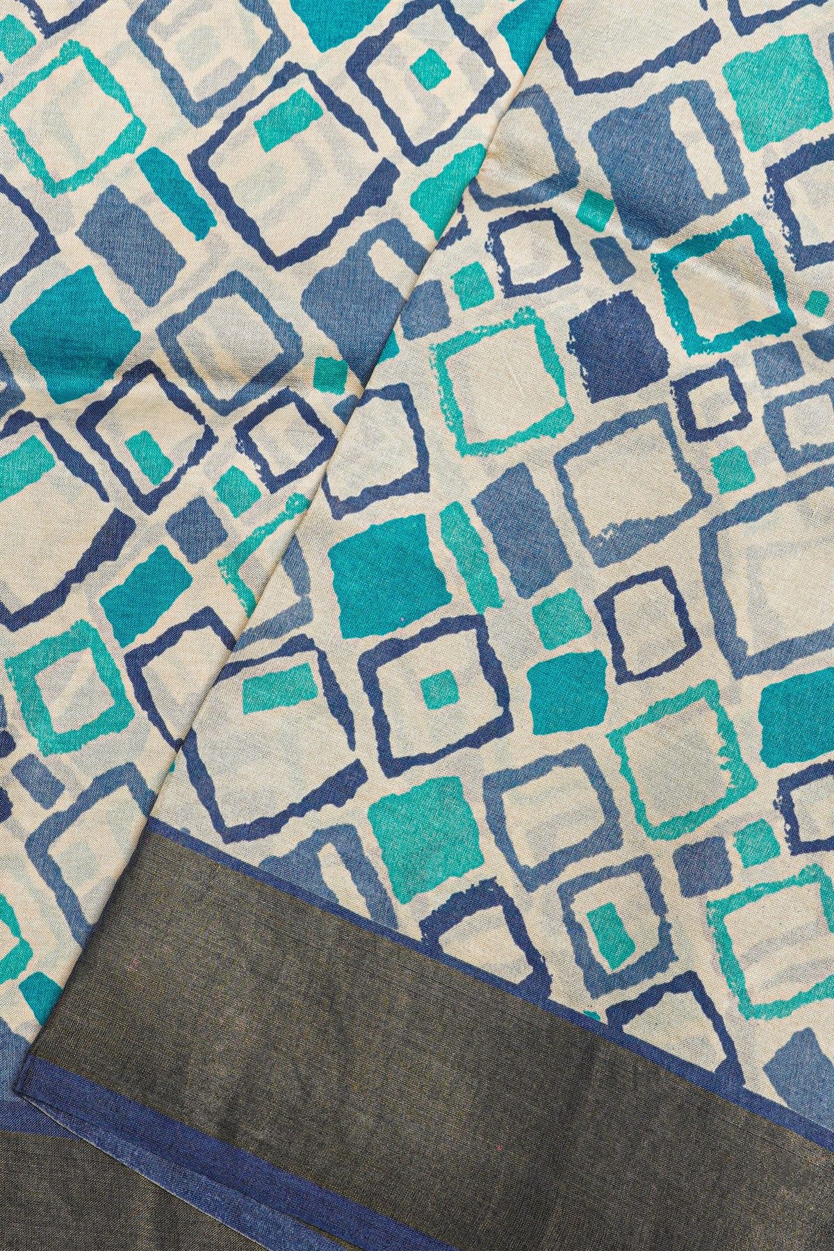 Fancy Tussar off White Saree