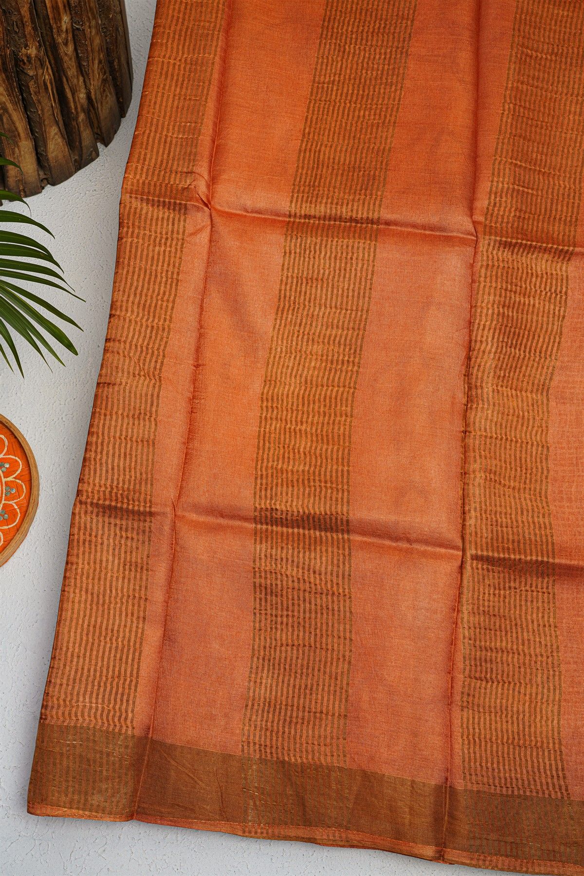 Fancy Tussar  off White Saree