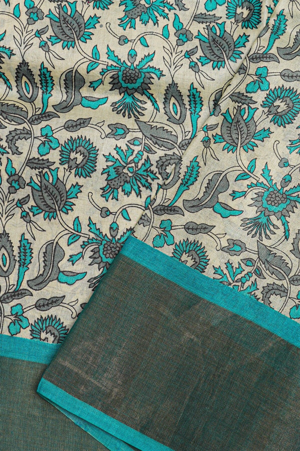 Fancy Tussar Off-White Saree