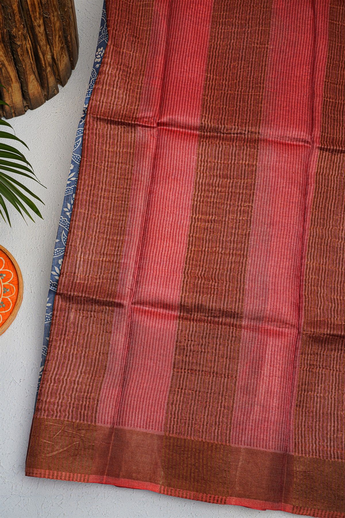 Fancy Tussar Blue  Saree