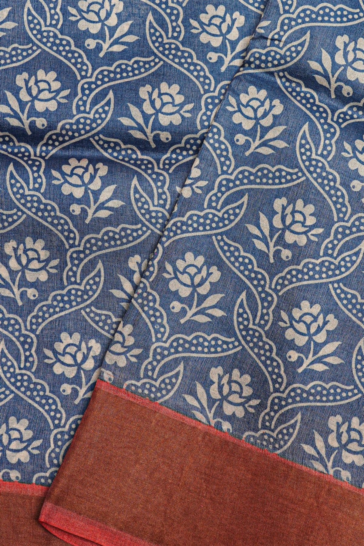 Fancy Tussar Blue  Saree