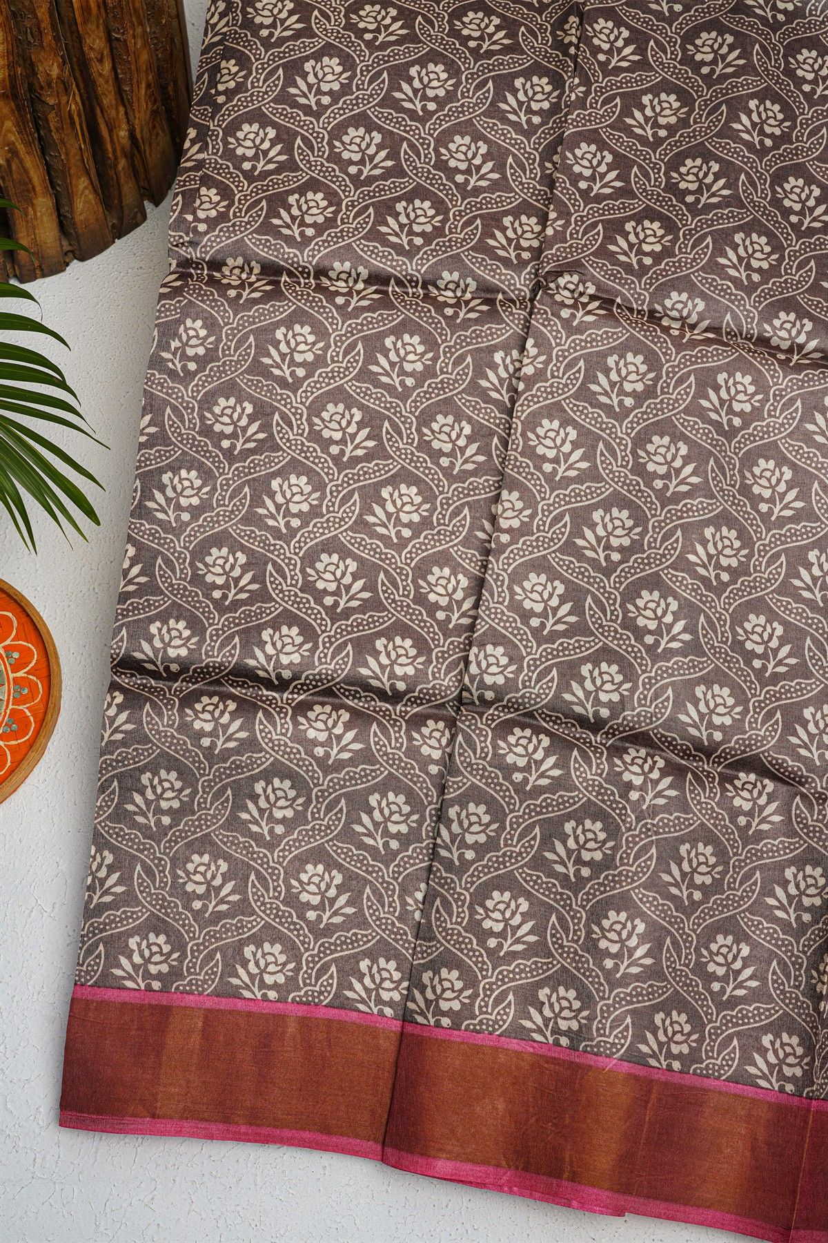 Fancy Tussar Grey Saree