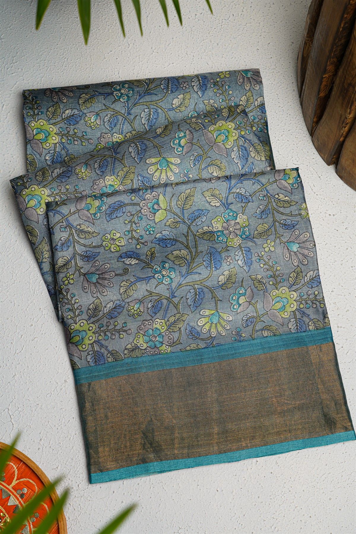 Fancy Tussar Grey Saree