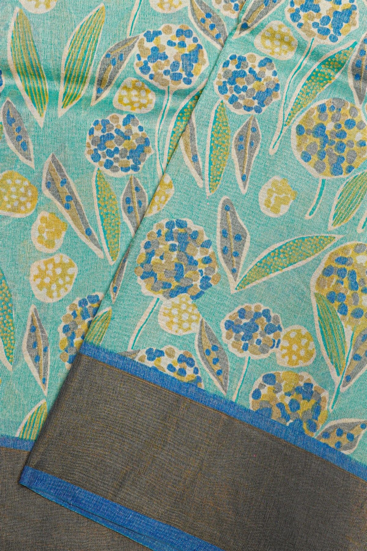 Fancy Tussar Light Blue Saree