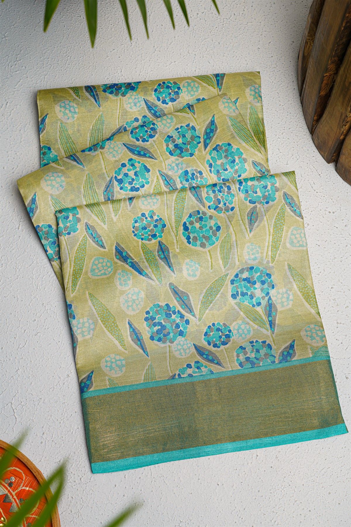 Fancy Tussar Light Green Saree