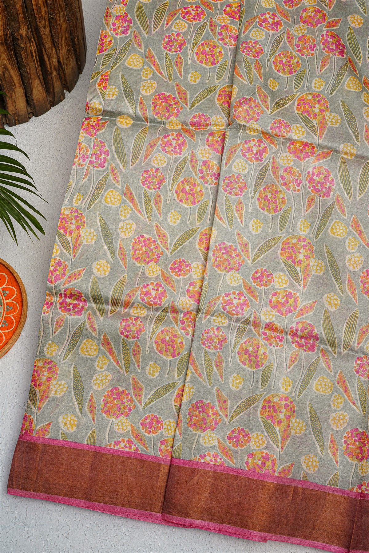 Fancy Tussar Light Grey Saree