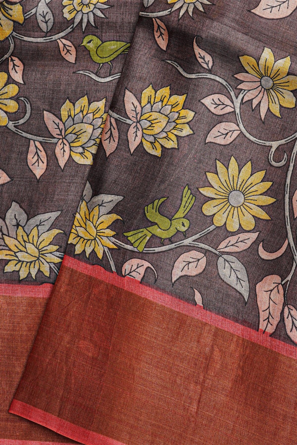 Fancy Tussar Grey Saree