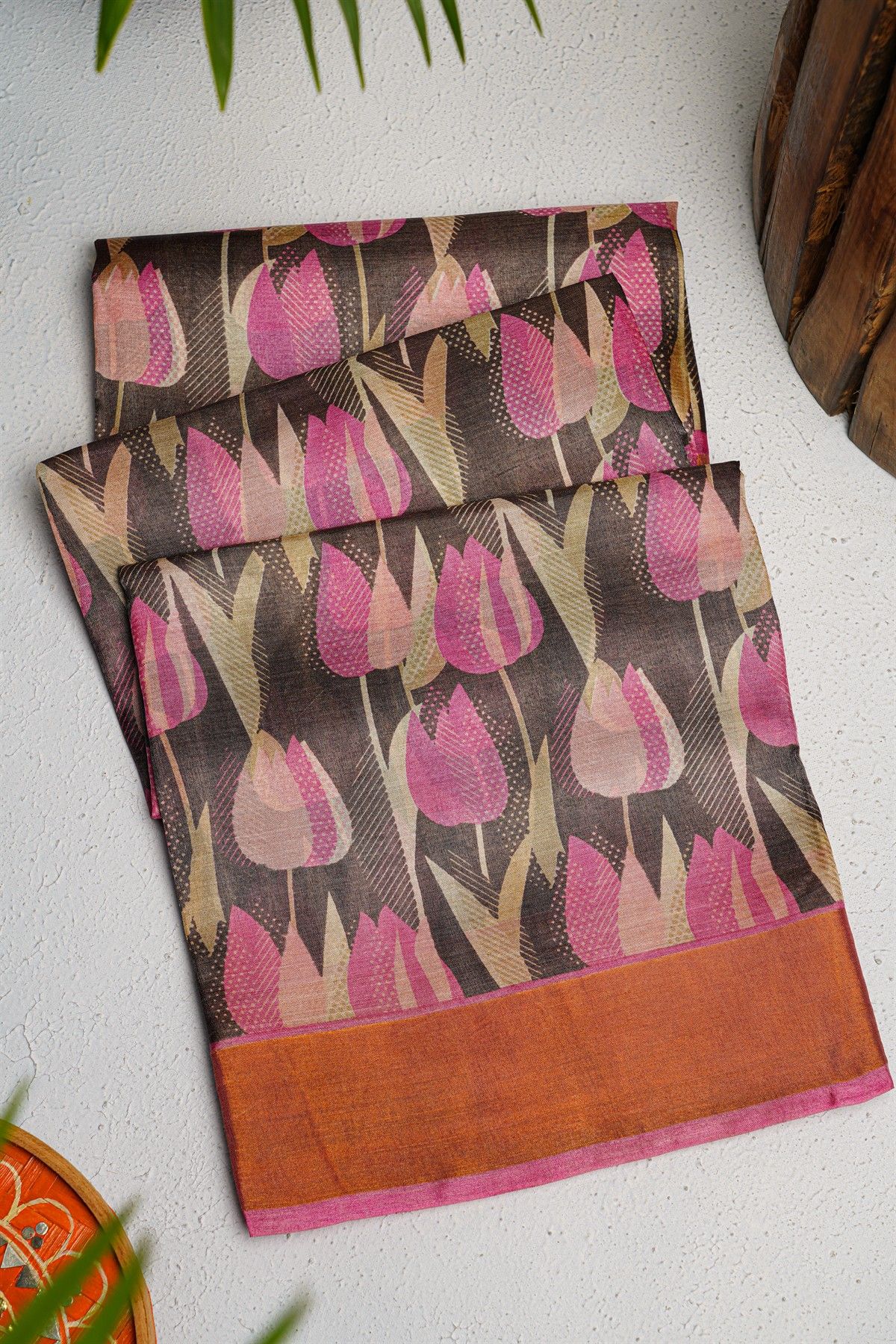 Fancy Tussar Black Saree