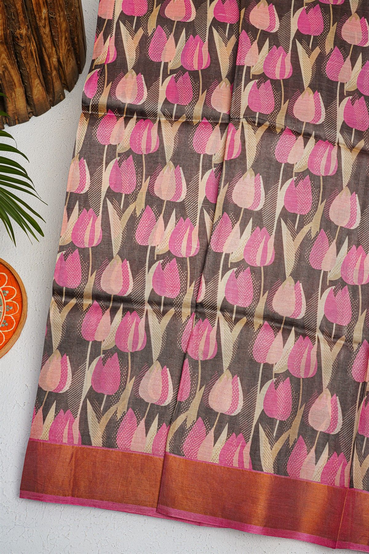 Fancy Tussar Black Saree