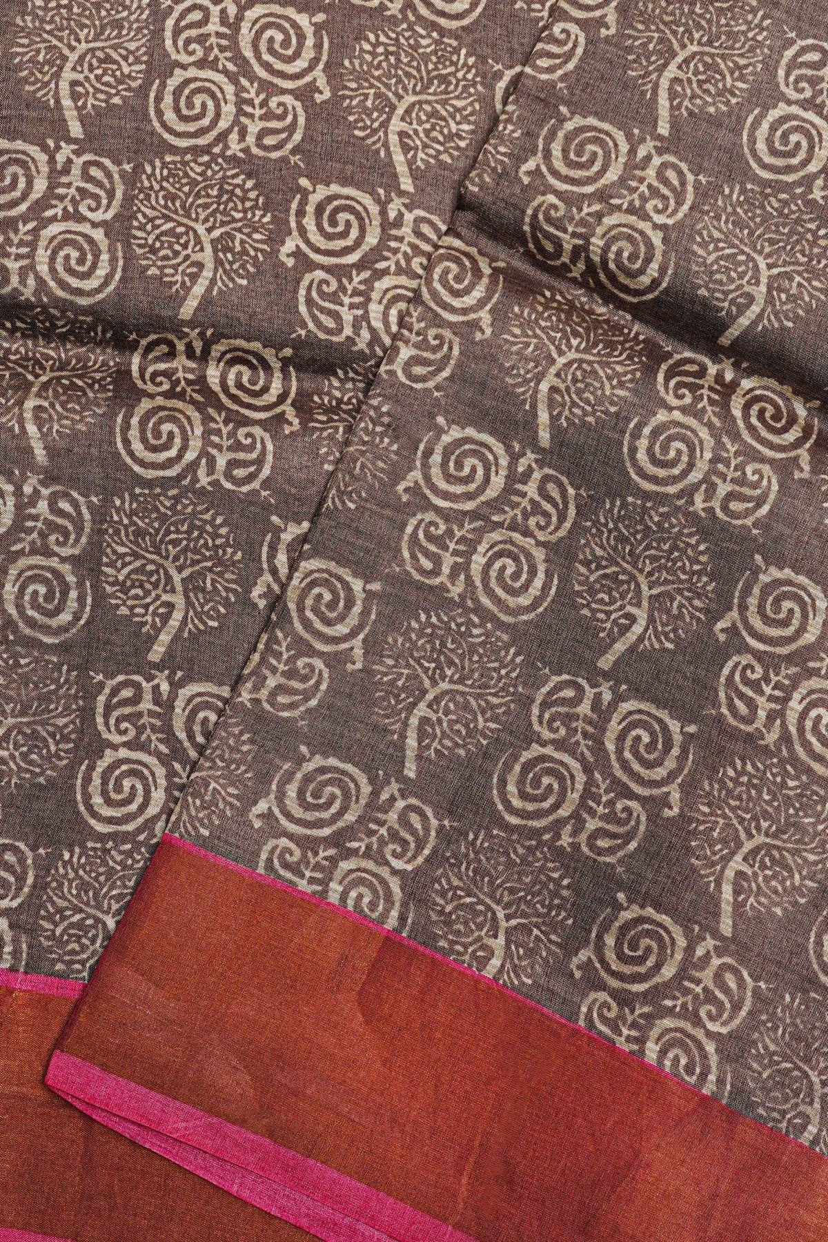 Fancy Tussar Dual-Colour Saree