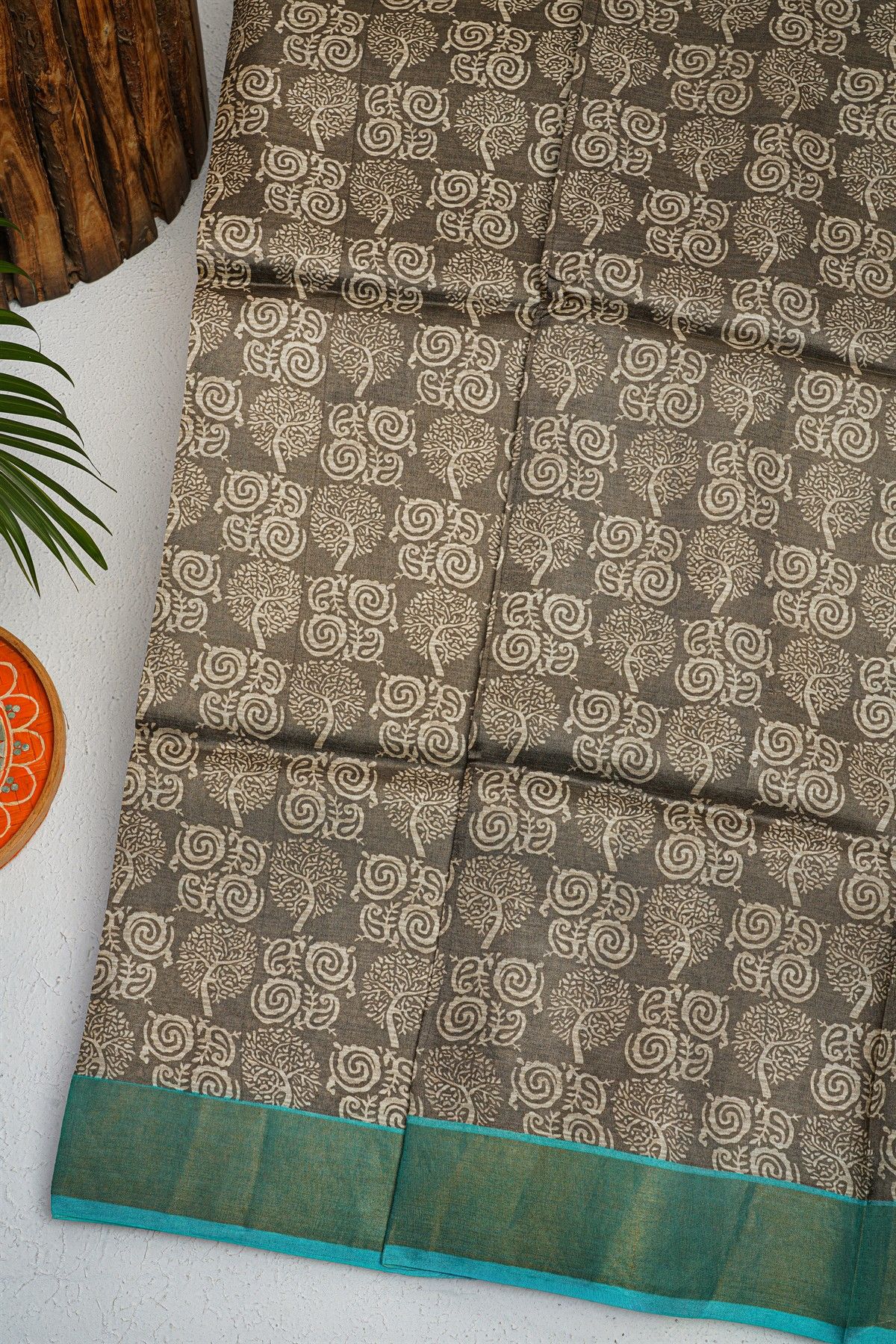 Fancy Tussar Brown Saree