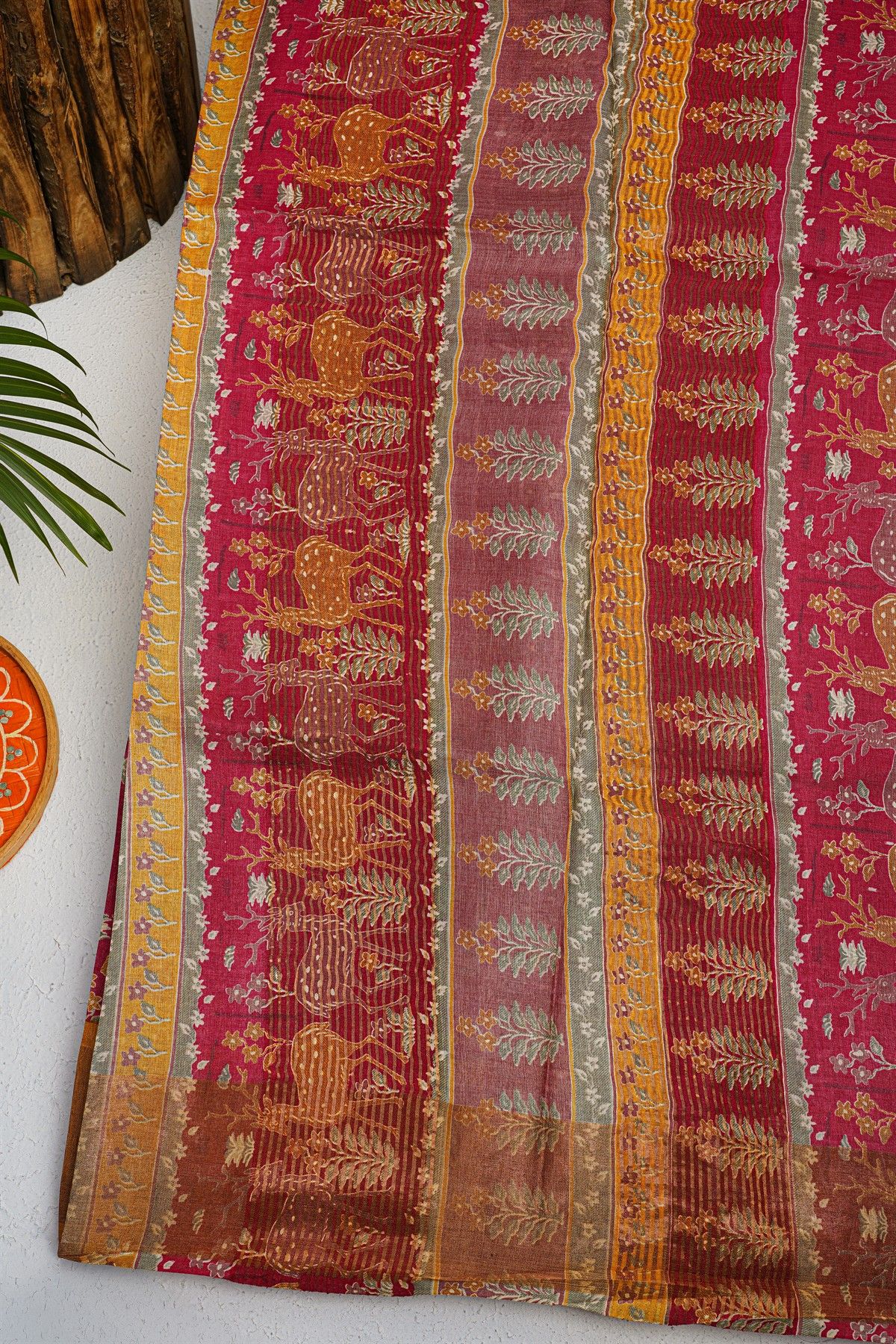 Fancy Tussar Onion Pink Saree
