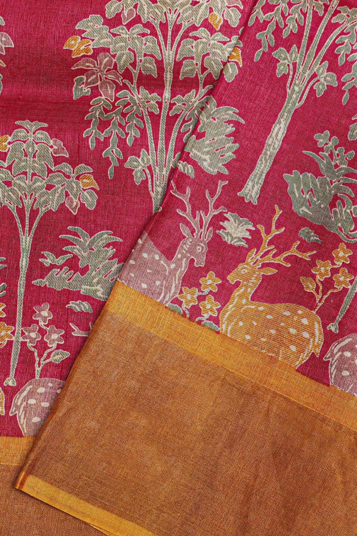 Fancy Tussar Onion Pink Saree