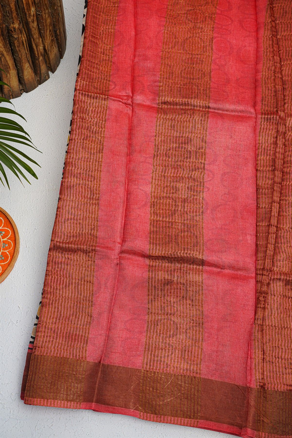 Fancy Tussar Off white Saree