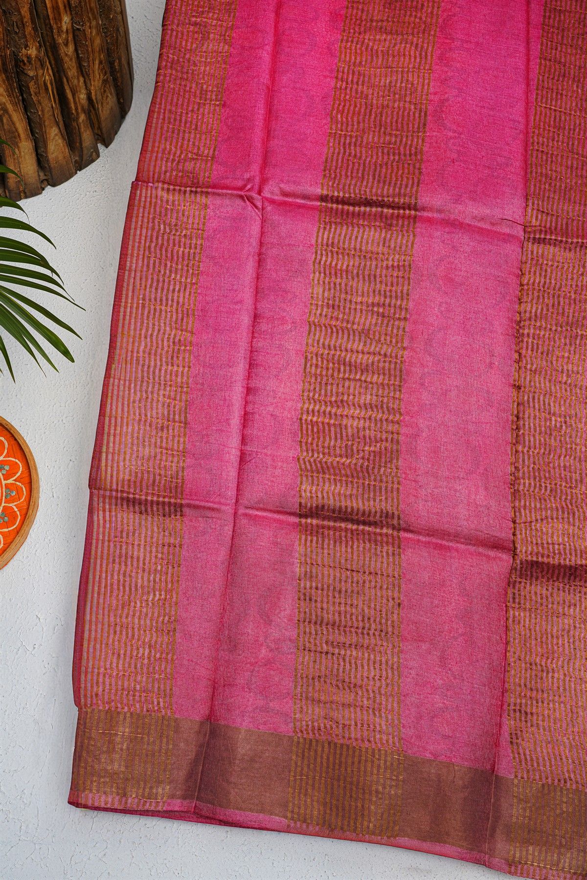 Fancy Tussar Off White Saree