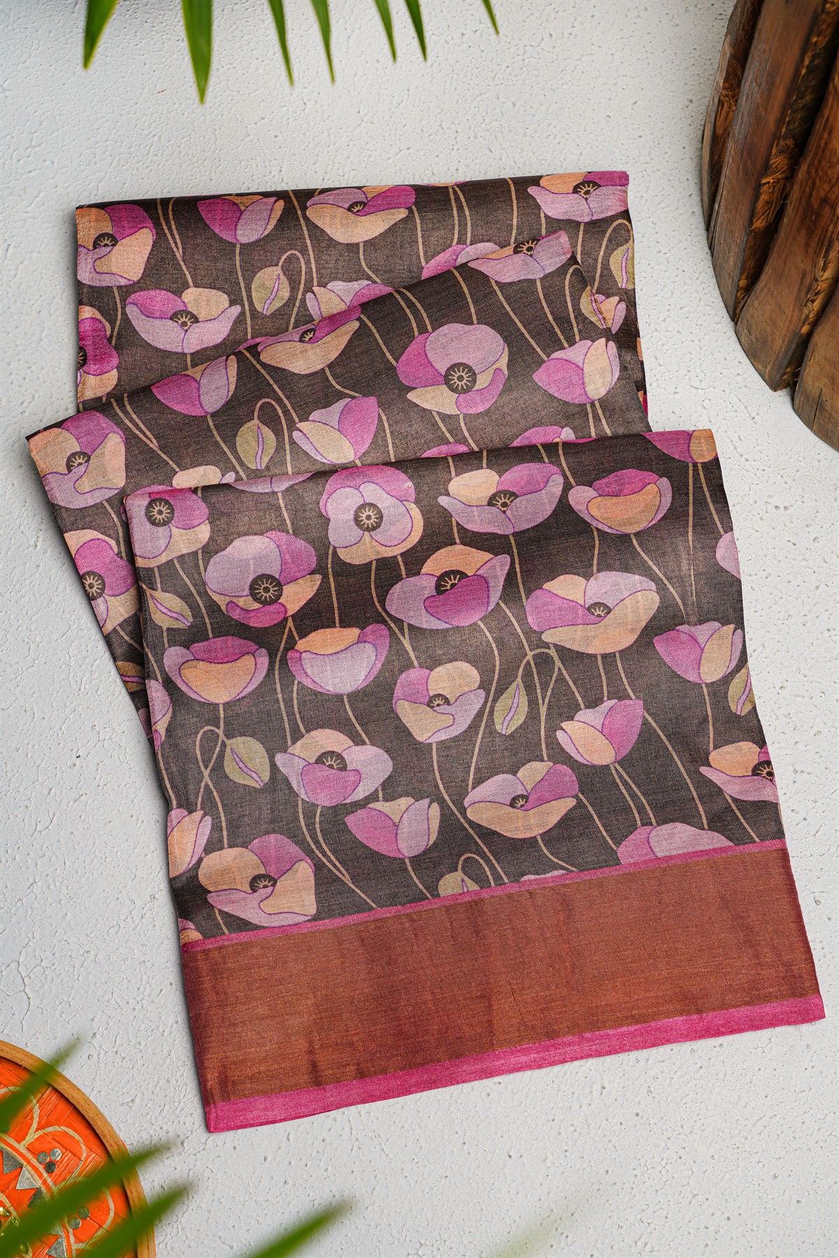 Fancy Tussar Black Saree