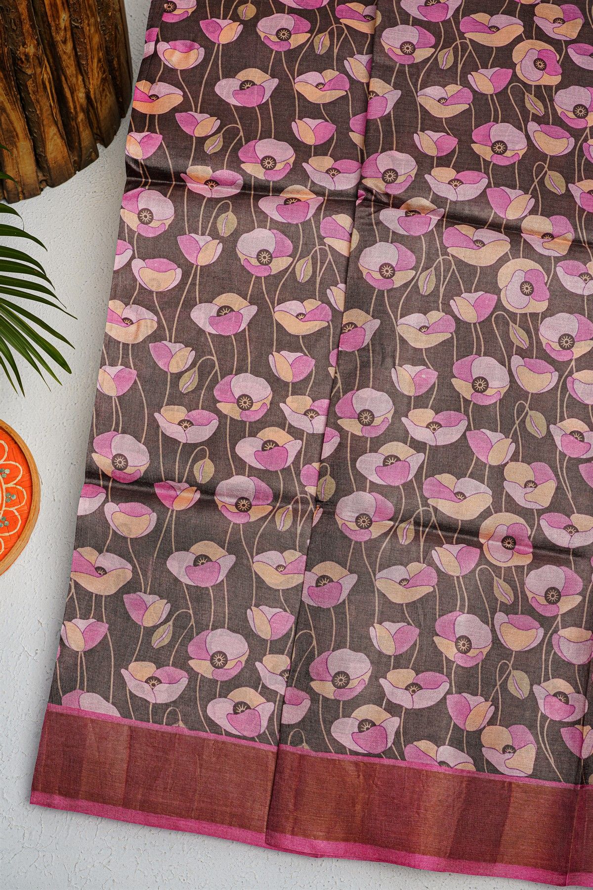 Fancy Tussar Black Saree