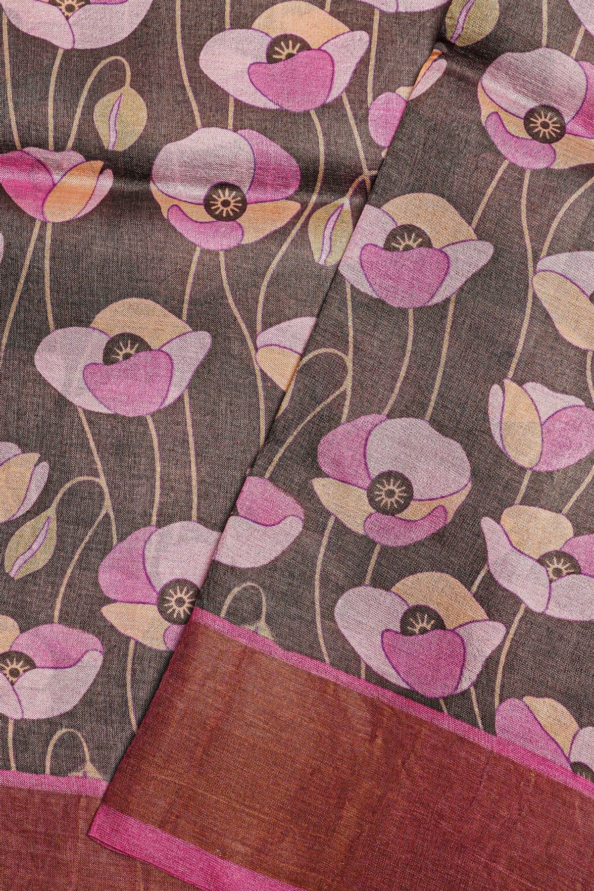 Fancy Tussar Black Saree