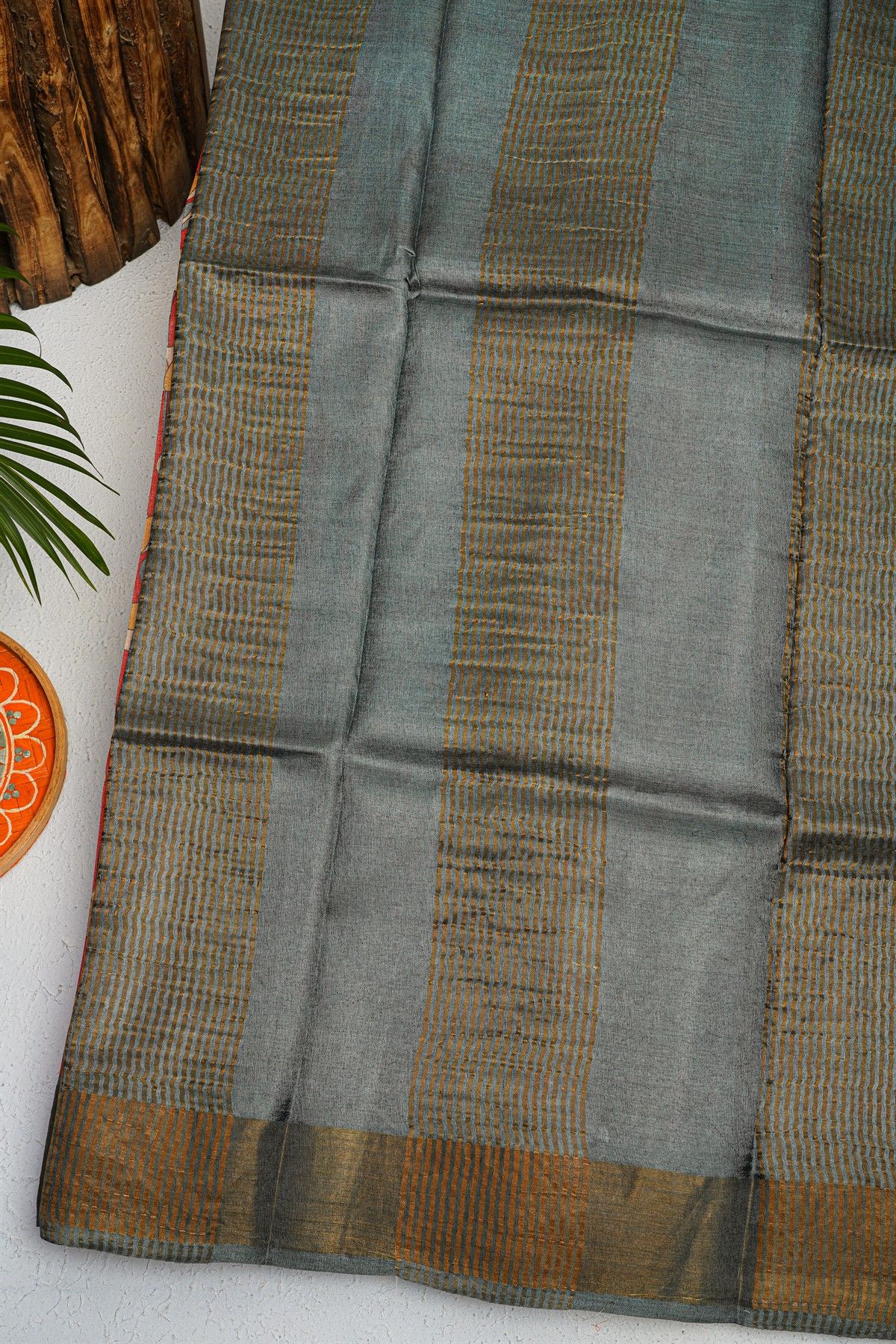 Fancy Tussar Red Saree