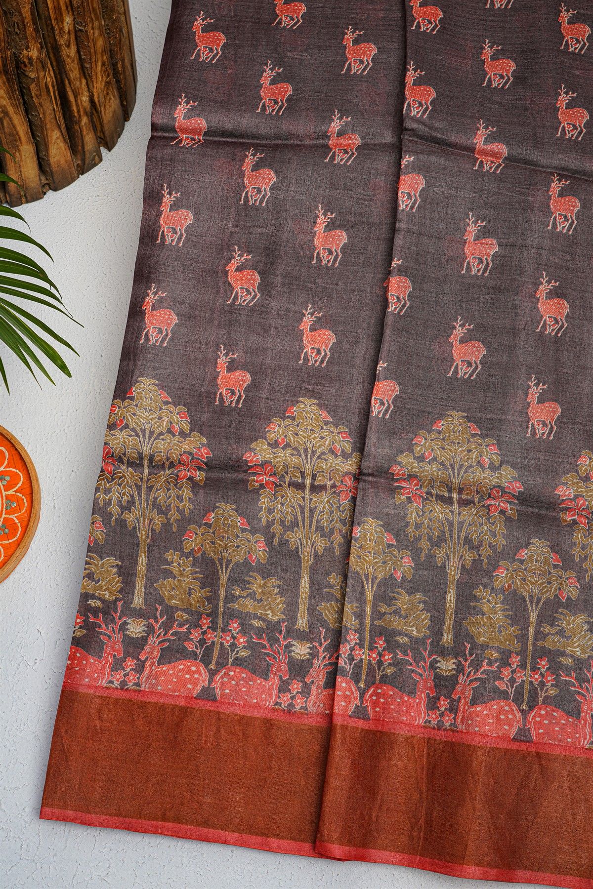 Fancy Tussar Grey Saree