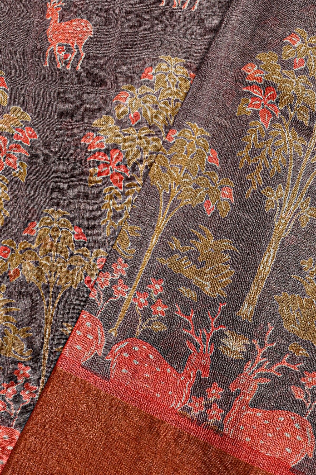 Fancy Tussar Grey Saree