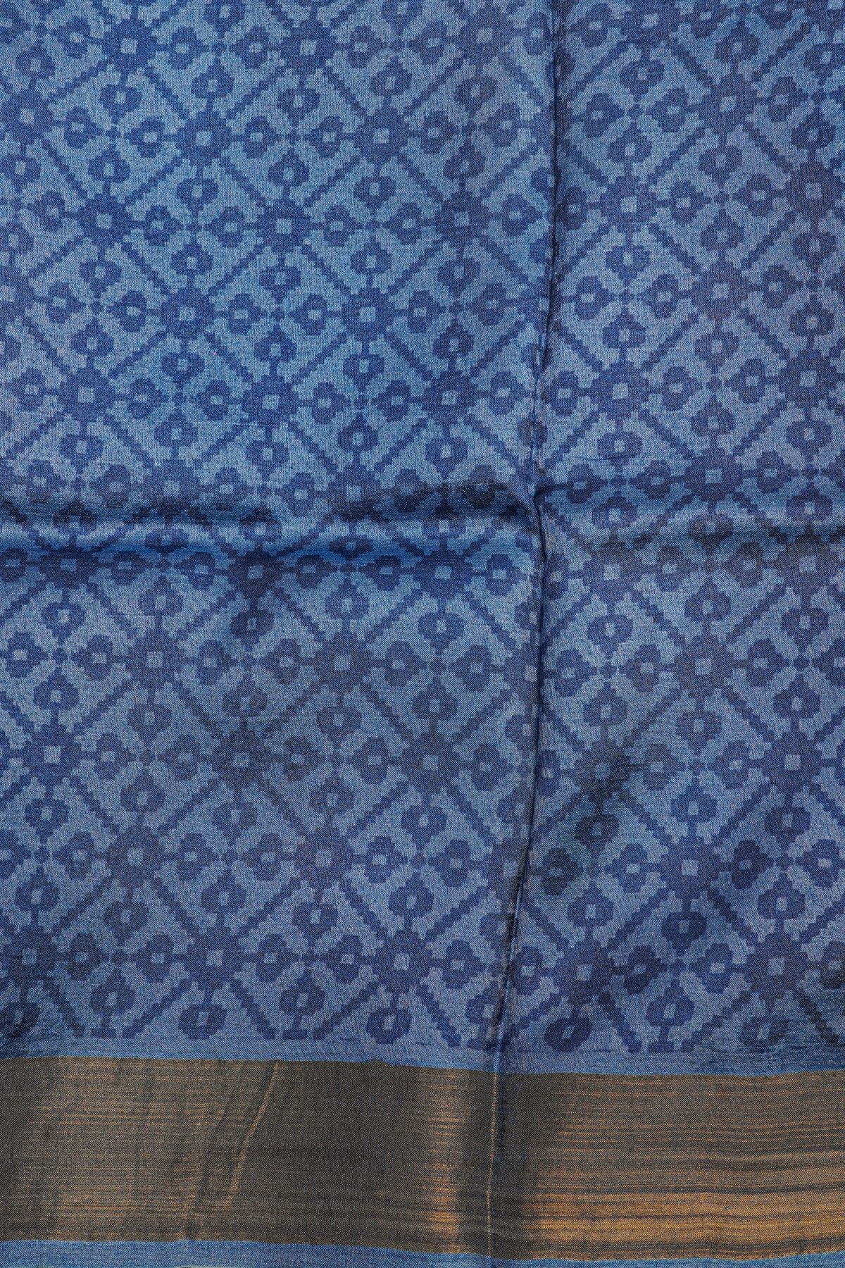 Fancy Tussar Blue Saree