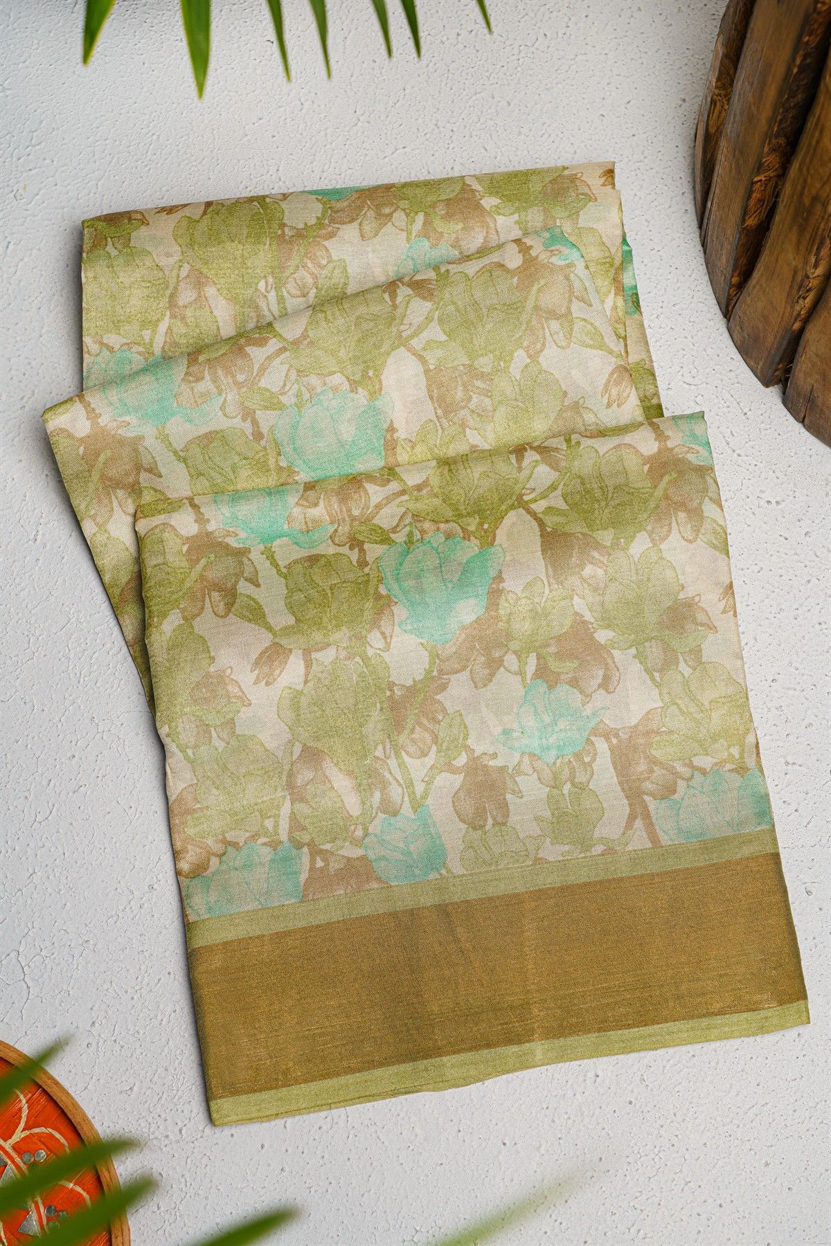 Fancy Tussar Off white Saree